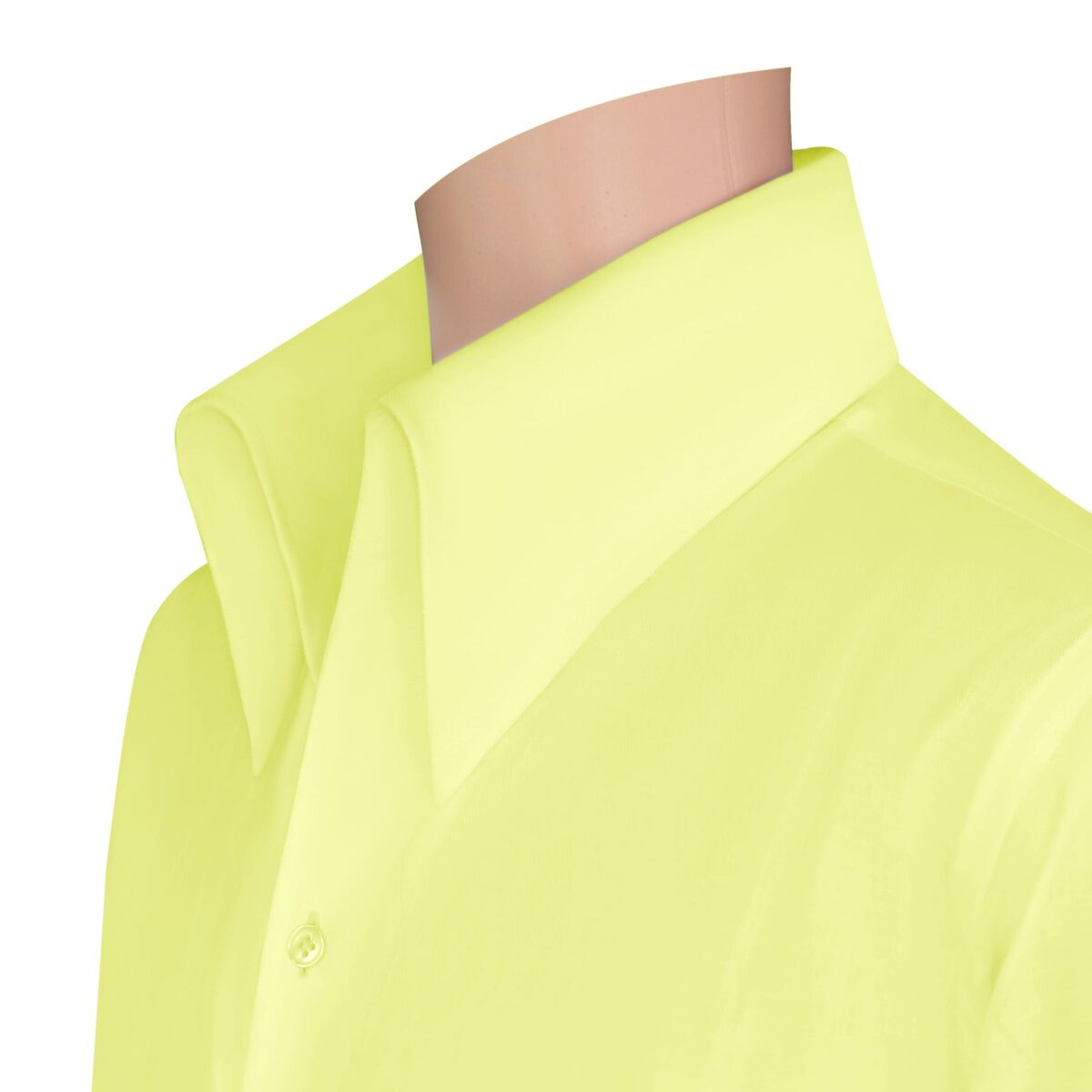 Yellow High Open Button Down Collar Shirt - a high collar unique style shirt, 100% Cotton Custom made in your fit by John Clothier London