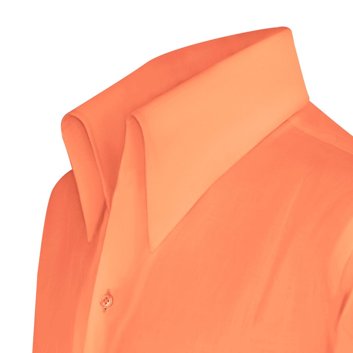 Orange High Open Button Down Collar Shirt - a high collar unique style shirt, 100% Cotton Custom made in your fit by John Clothier London