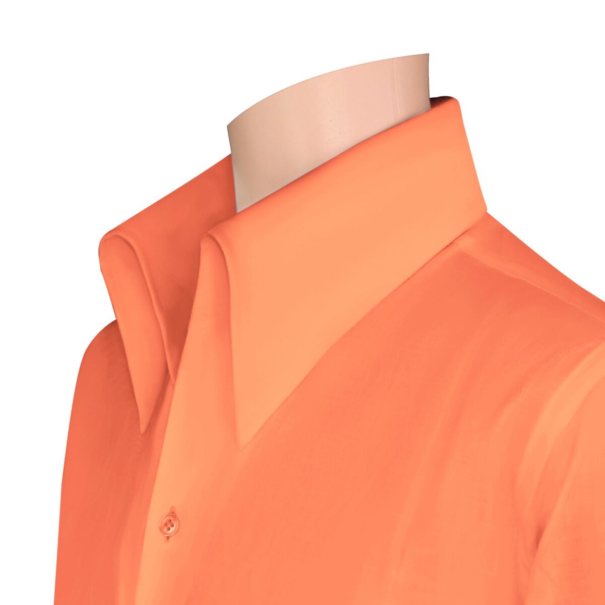 Orange High Open Button Down Collar Shirt - a high collar unique style shirt, 100% Cotton Custom made in your fit by John Clothier London