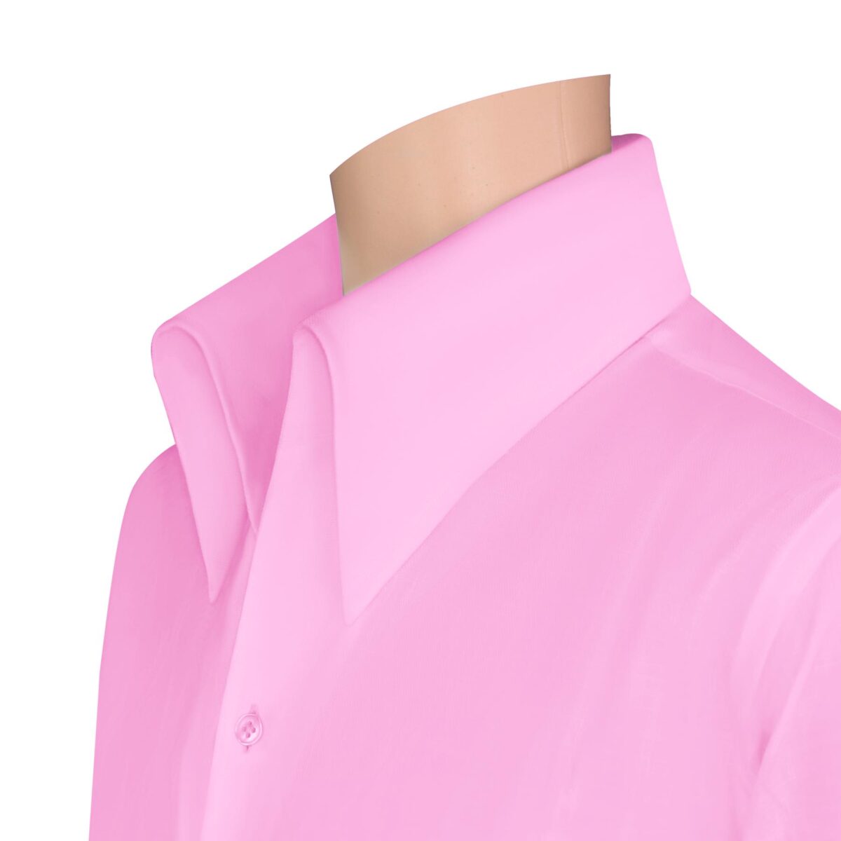 Pink Men's Custom made high Button down collar shirt - custom made on order - by John Clothier London