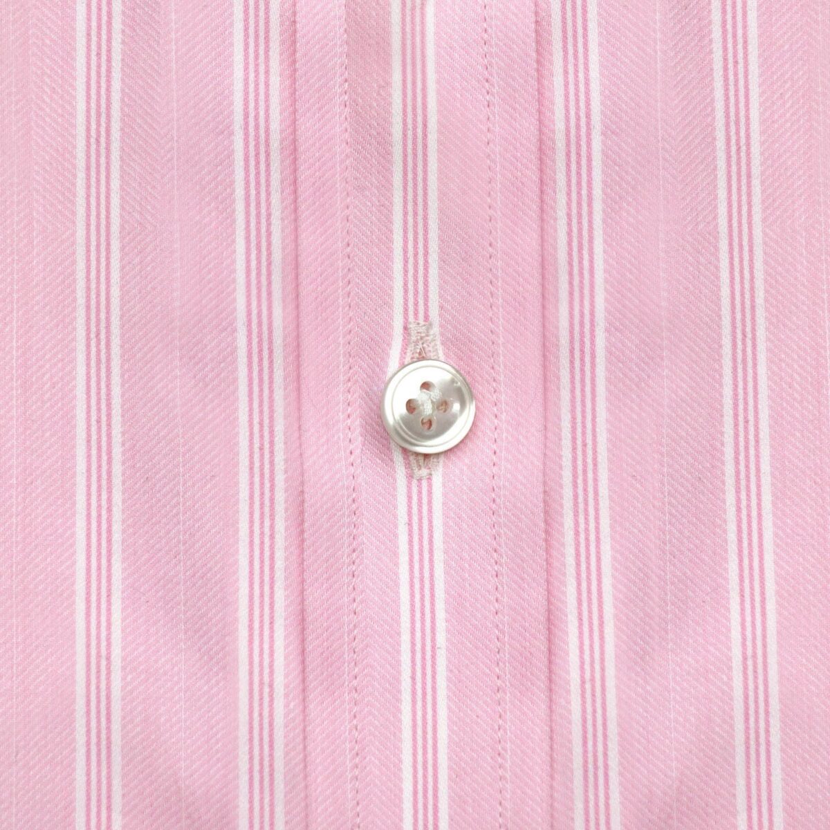 Pink White Stripes High Button Down Collar Shirt with 2 Buttons, made to measure by John Clothier in 100% Cotton, exclusive high collar collection for men