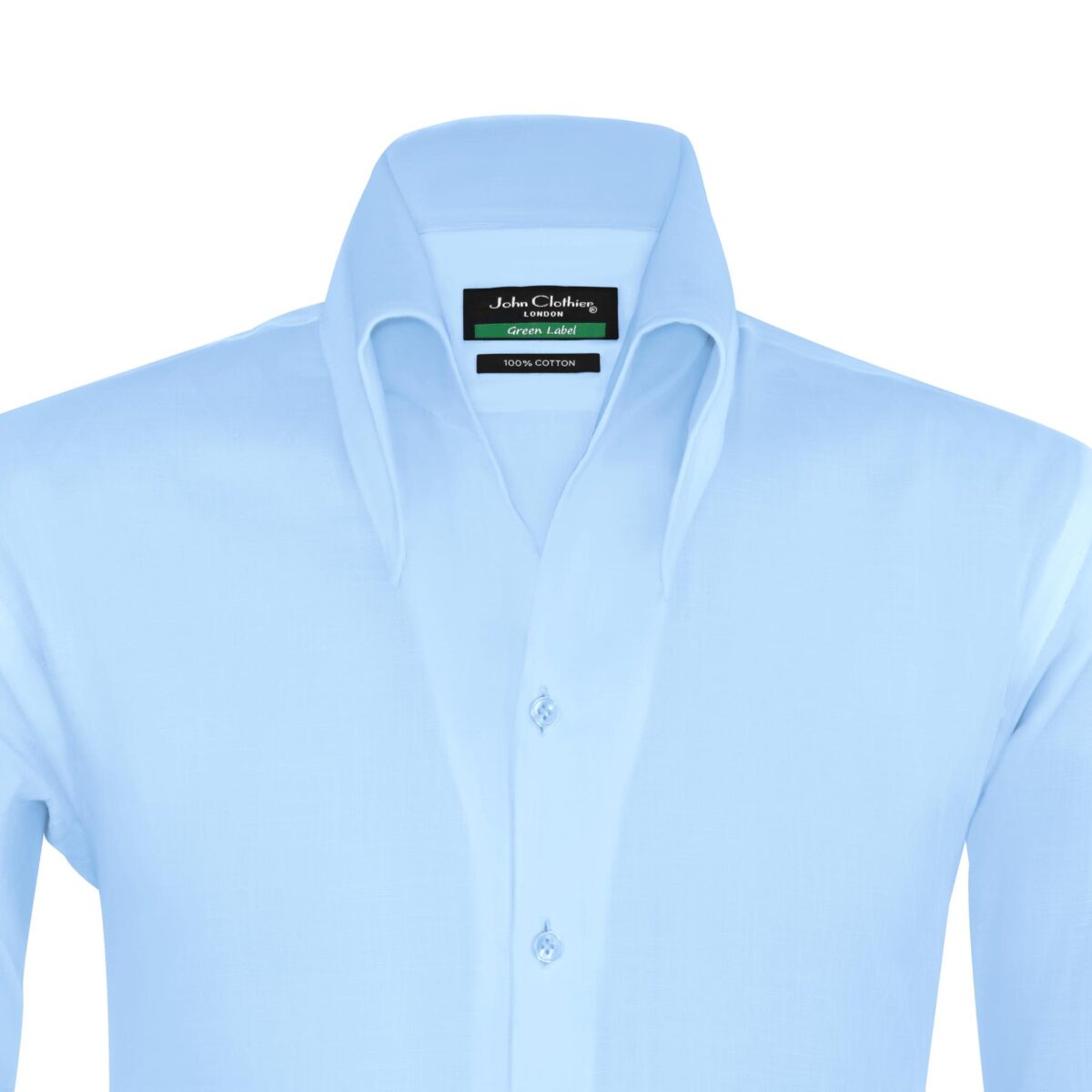 Sky Blue Men's high collar shirt by John Clothier London