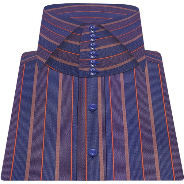 Vintage Stripes Tailored High Cutaway 2B collar, Italian collar, men's made-to-order shirts. Choose from over 31 different types of collars by John Clothier