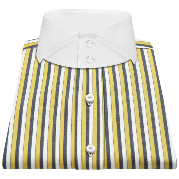 Yellow Black Stripes High Cutaway 2 Buttons Collar